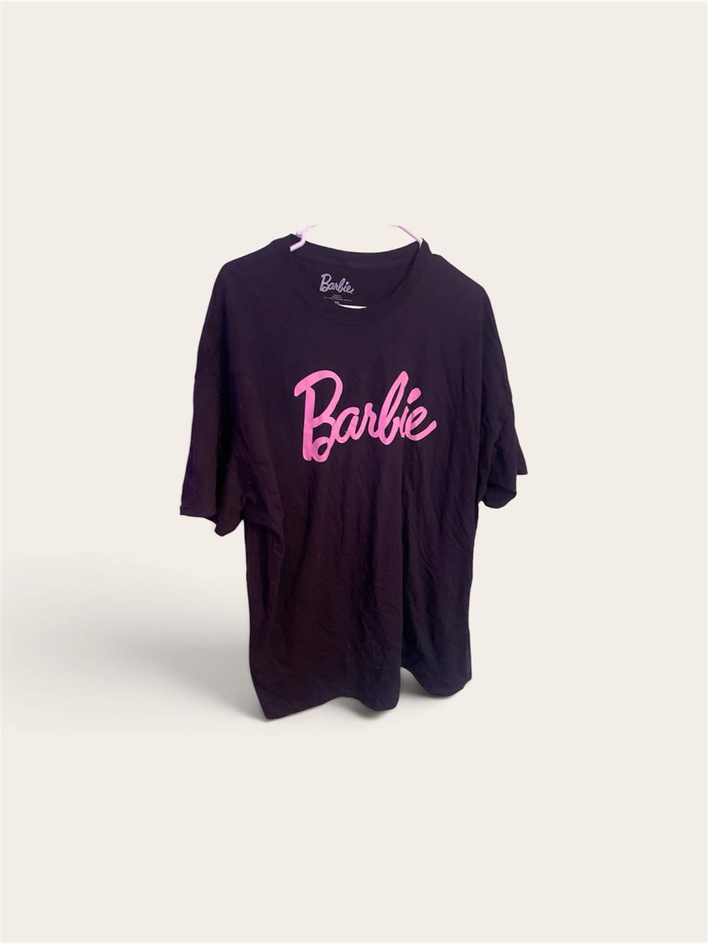 Barbie Black Tee with Hot Pink Logo